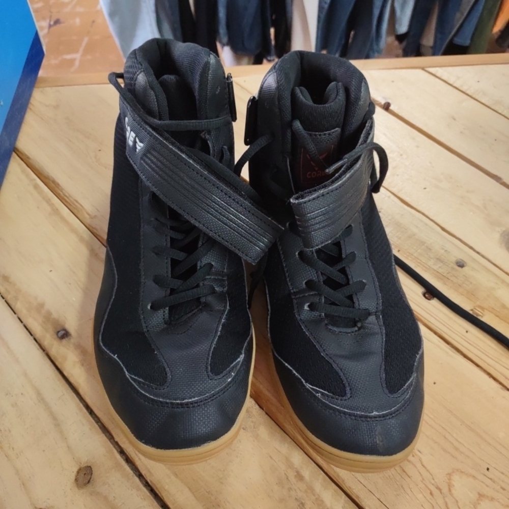 Black High-Top Sneakers with Strap